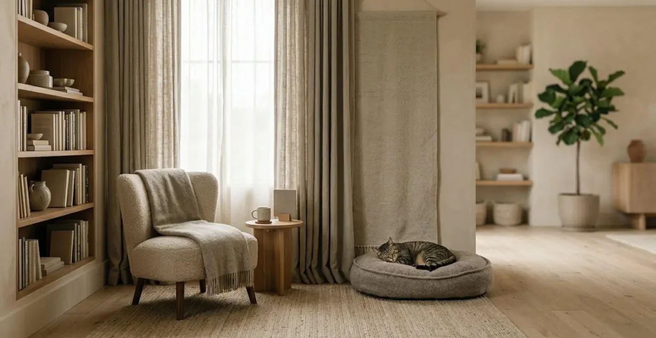 Animal de compagnie dans un environnement domestique calme et apaisant