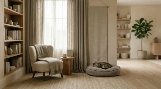 Animal de compagnie dans un environnement domestique calme et apaisant