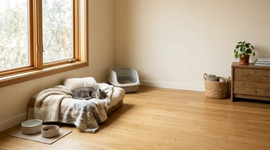 Préparation du retour à la maison d'un chat après hospitalisation vétérinaire