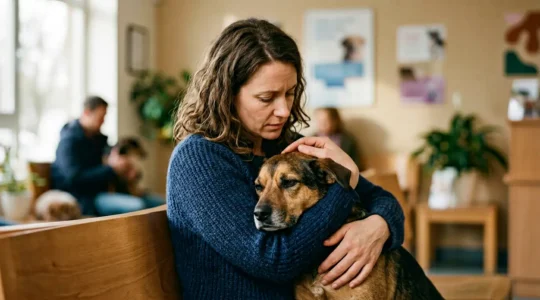 Chien avec symptômes de troubles digestifs nécessitant des soins vétérinaires