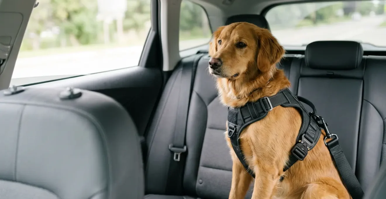Dispositif de sécurité canin testé pour protection lors de trajets automobiles