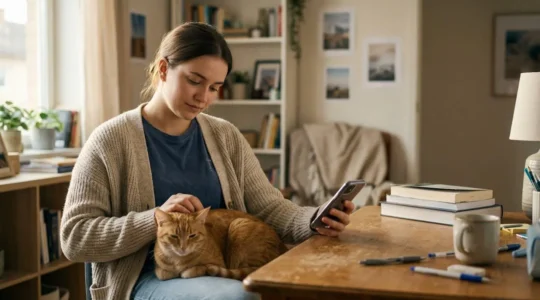Étudiant organisant son budget pour les soins vétérinaires de son chat