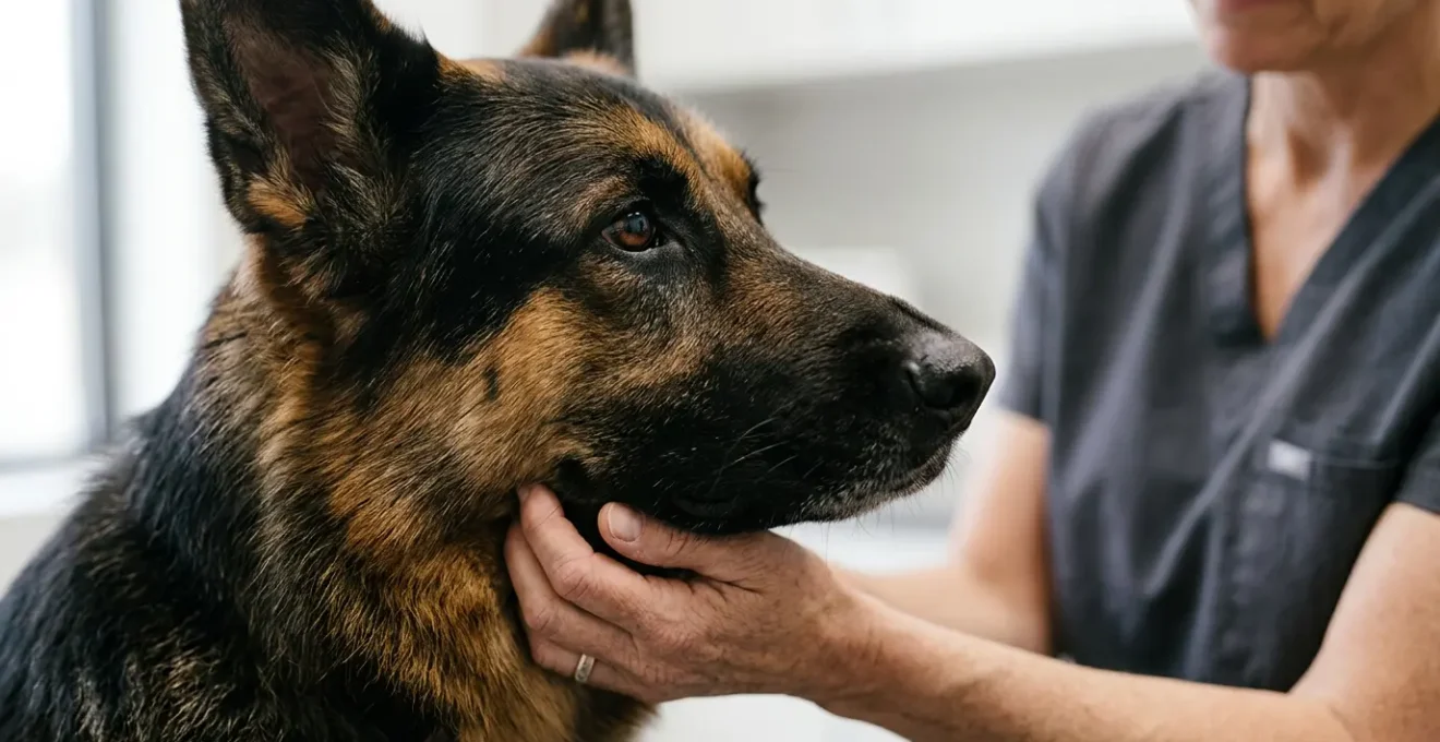 Chien de race examiné pour tests génétiques de prédiction des maladies futures