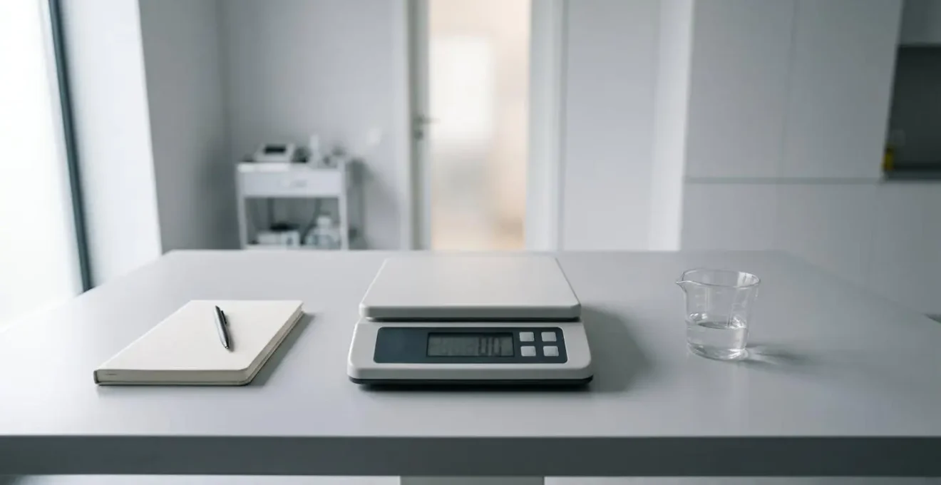 Carnet de santé et balance vétérinaire dans un environnement médical minimaliste